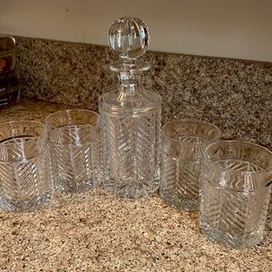 Ralph Lauren Crystal Herringbone Decanter